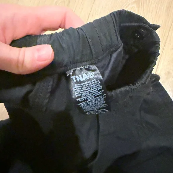 TNA Cargo Pants Black Utility Parachute Style Streetwear Y2K Gorpcore Size 2XS - Picture 2 of 7